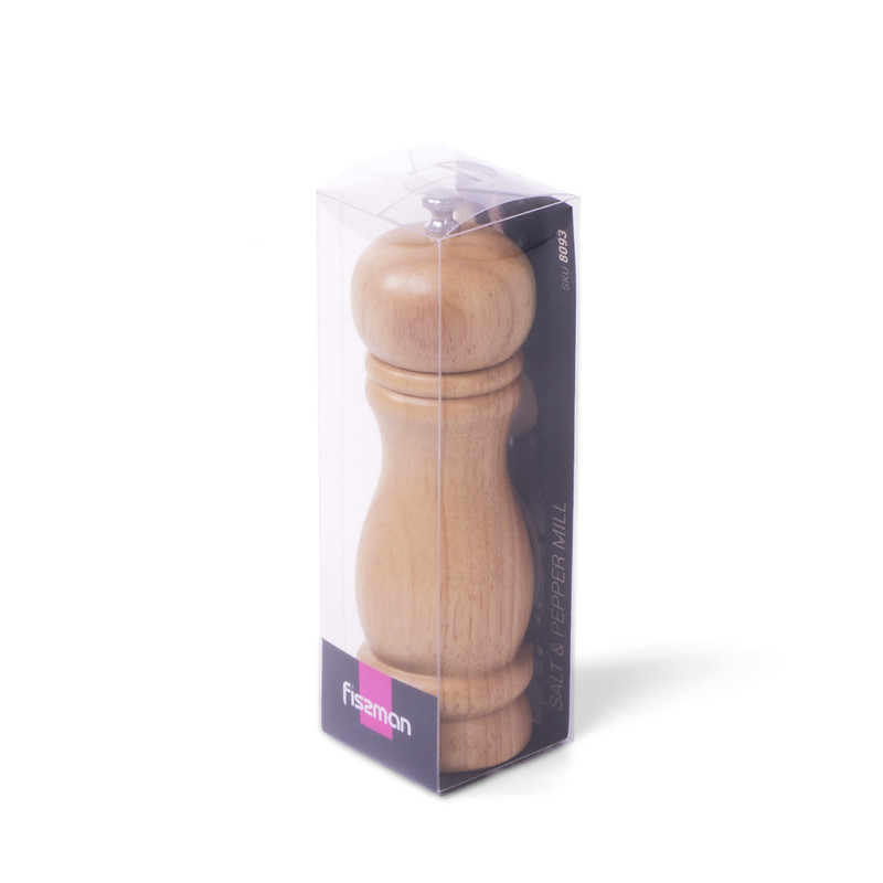 Fissman Salt & Pepper Mill 16.5x5cm (Rubber Wood Body With Ceramic Grinder)