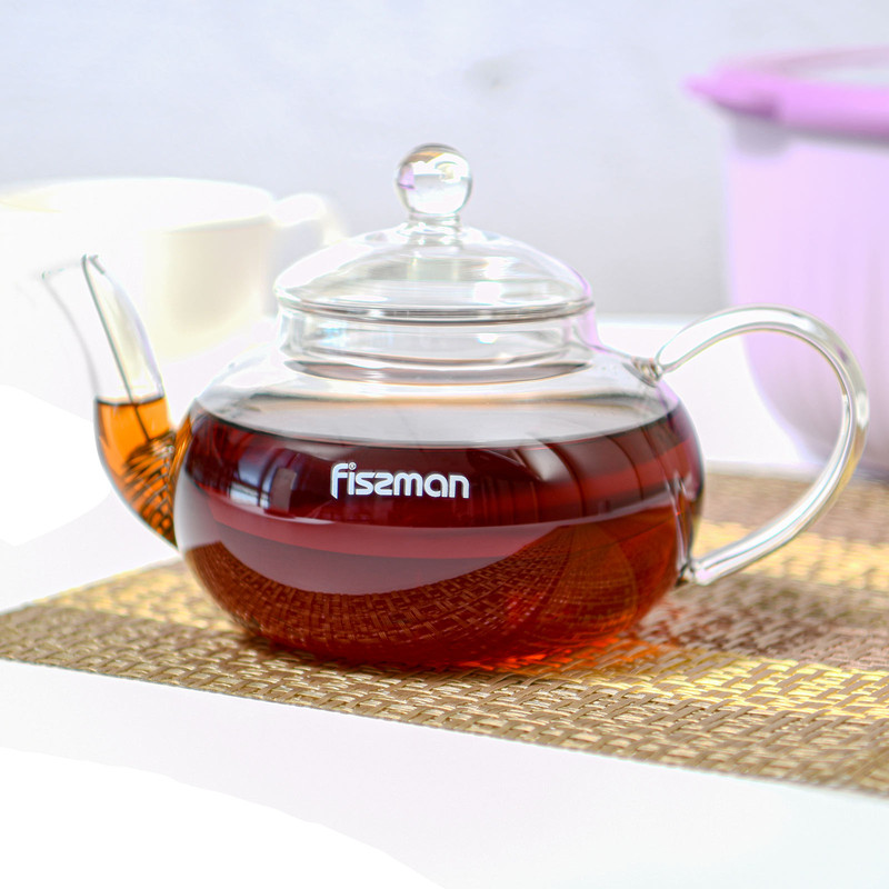 Fissman Tea Pot 800ml With Steel Infuser (Heat Resistant Glass)