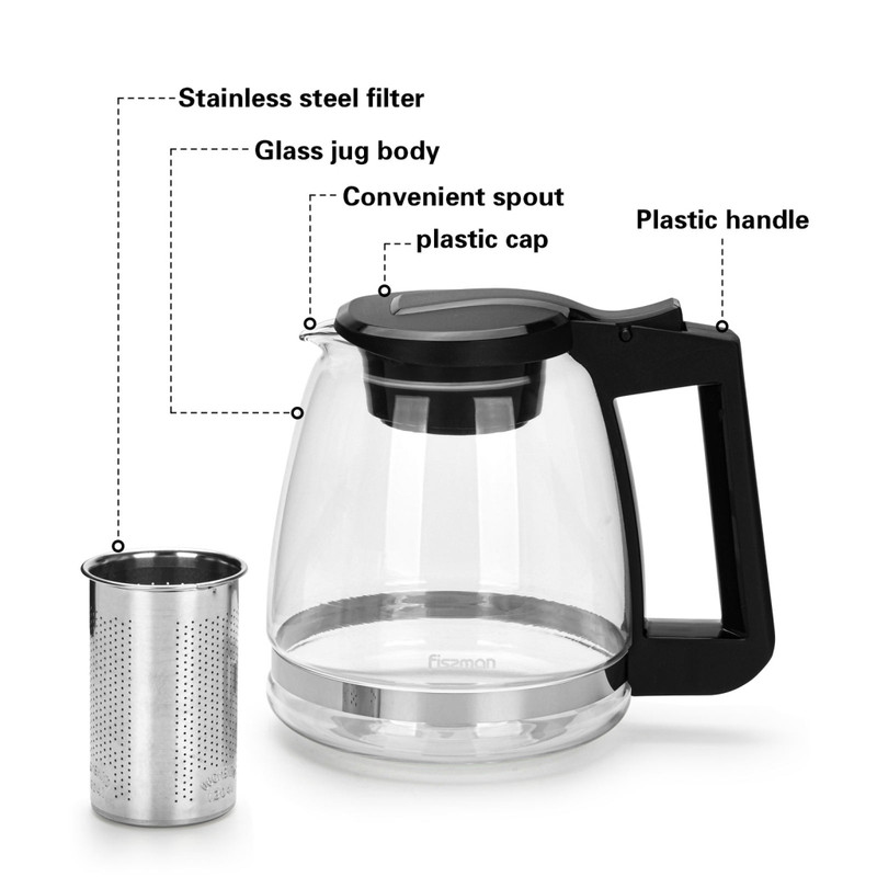 Fissman Tea Pot 2000ml With Filter (Glass)