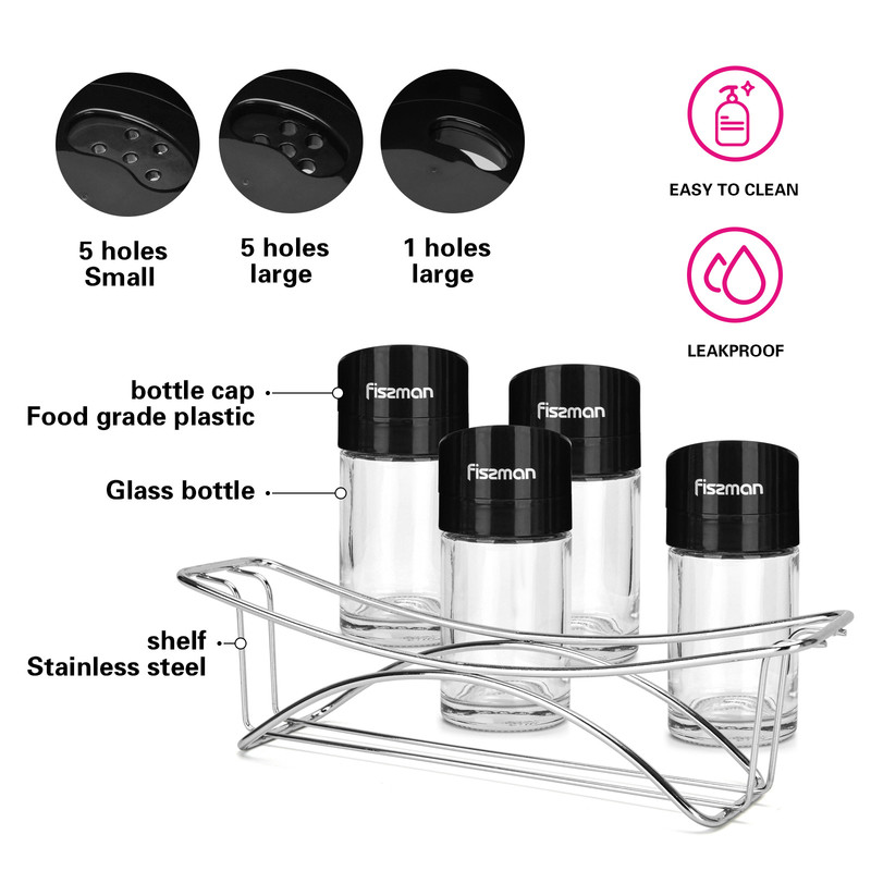 Fissman Condiment Set 5 Pcs (Glass)