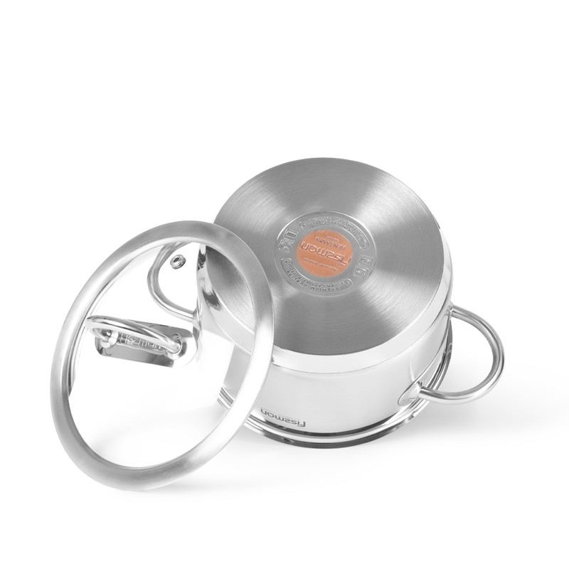 Fissman Benjamin Casserole With Glass Lid 18x10cm/2.5LTR (Stainless Steel)