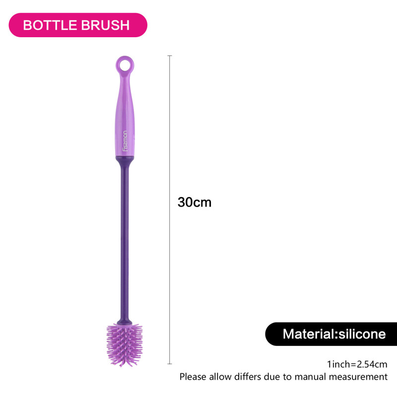 Fissman Silicone Bottle Cleaning Brush Purple 30cm