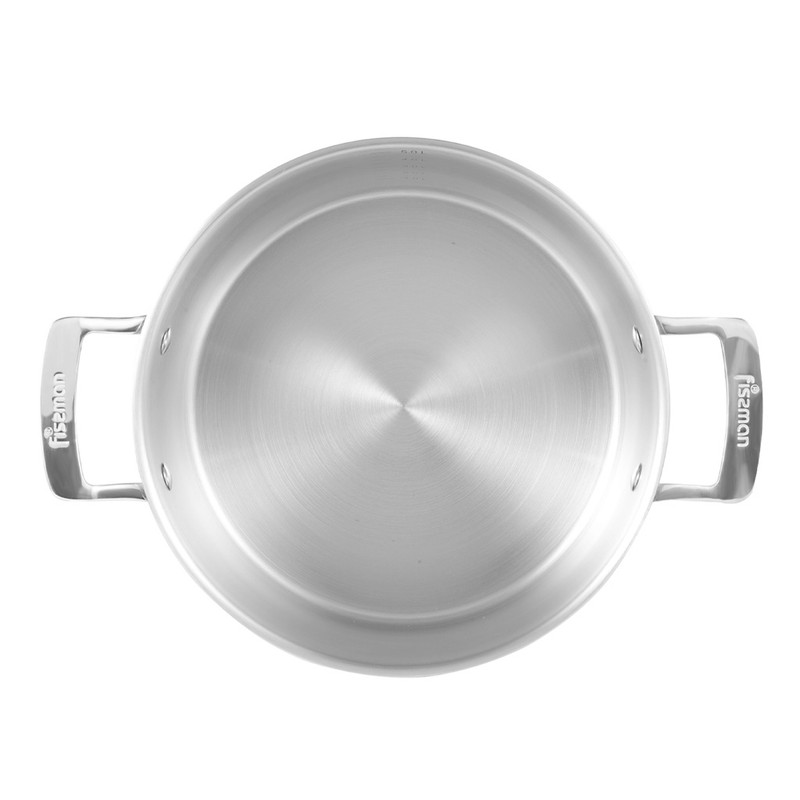 Fissman Stockpot Fobus 18x9cm/2.2LTR With Glass Lid (Stainless Steel)
