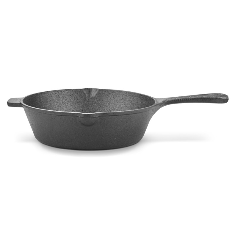 Fissman Deep Frying Pan 25.5x7.7cm With Helper Handle (Cast Iron)