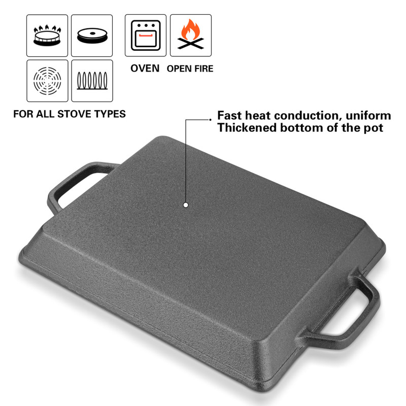 Fissman Rectangular Grill Pan 325x27x4cm (Cast Iron)