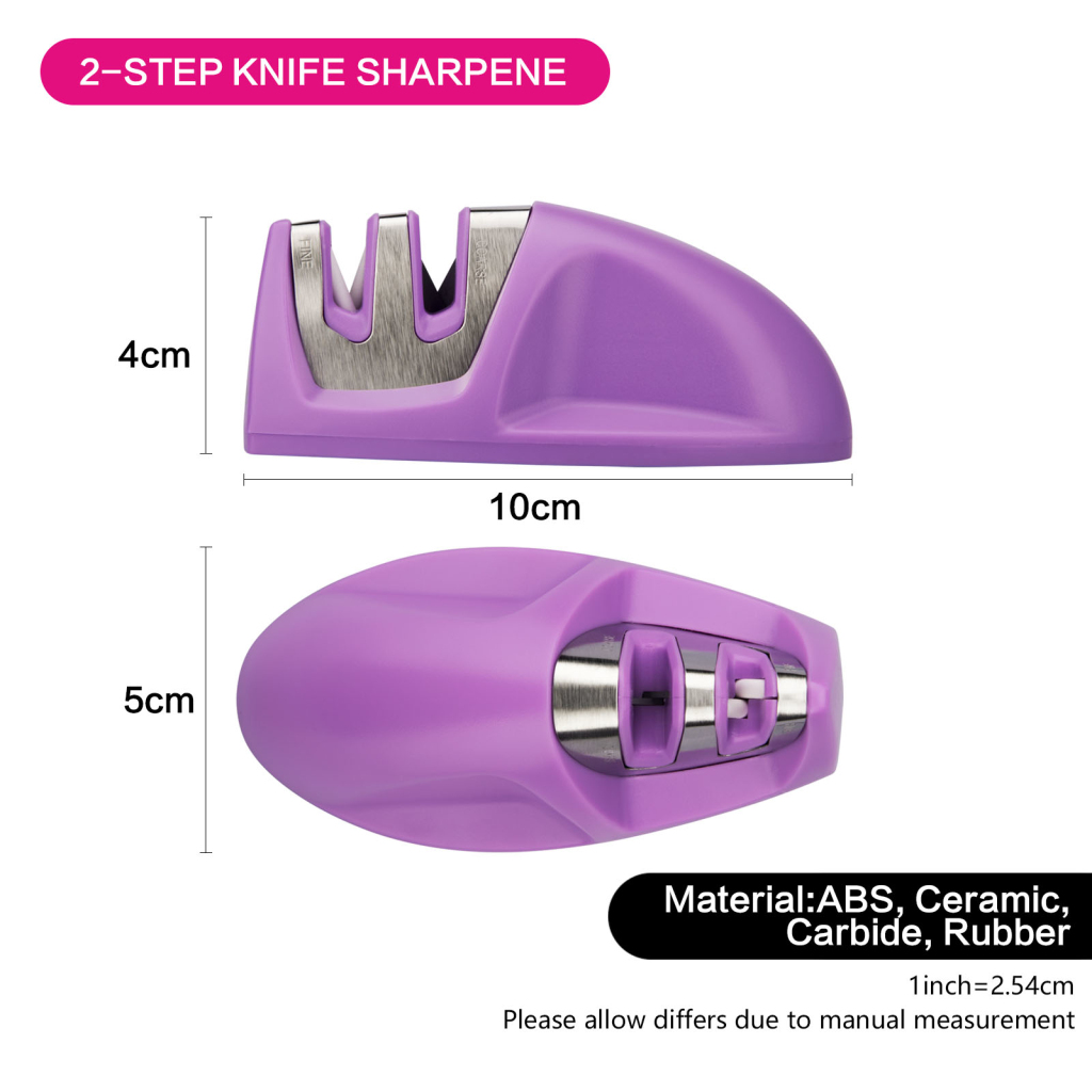 Fissman Knife Sharpener 10x4x5cm. Lilac (Carbide And Ceramic)