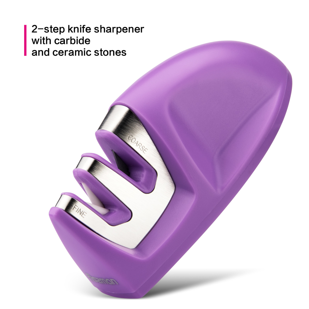 Fissman Knife Sharpener 10x4x5cm. Lilac (Carbide And Ceramic)