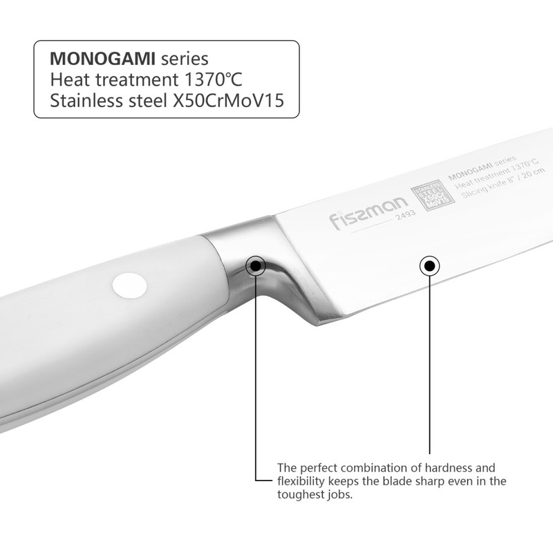 Fissman 8" Slicing Knife Monogami (X50crmov15 Steel)