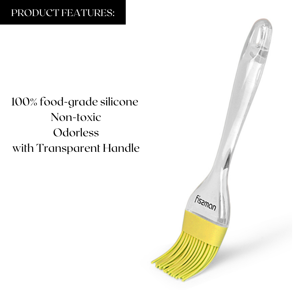 Fissman Brush with Transparent Handle Yellow 22cm