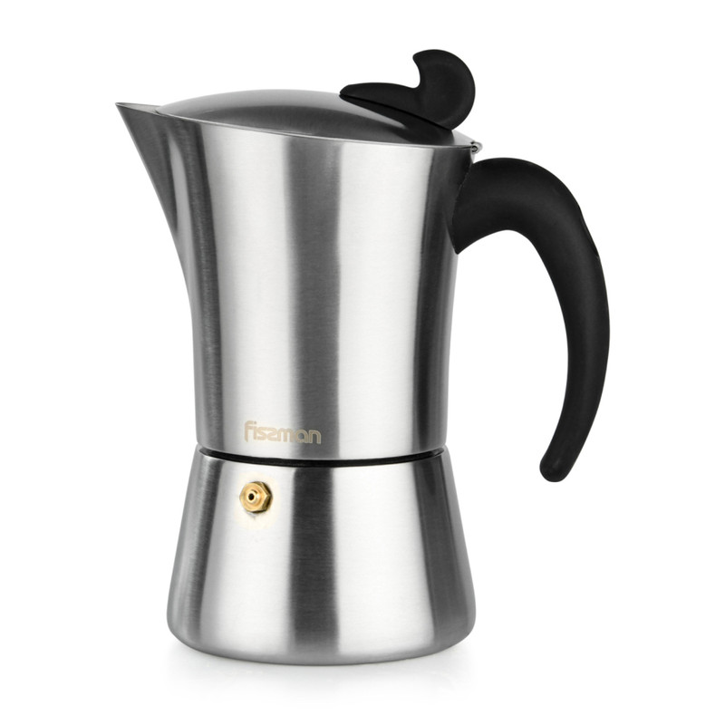 Fissman Stovetop Espresso Maker For 6 Cups/360ml (Stainless Steel)