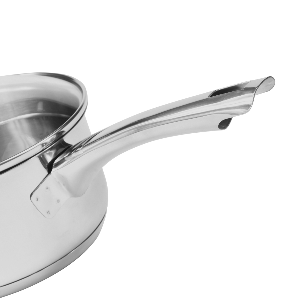 Fissman Sauce Pan 16x8cm/1.6LTR With Glass Lid Elegance (Stainless Steel)