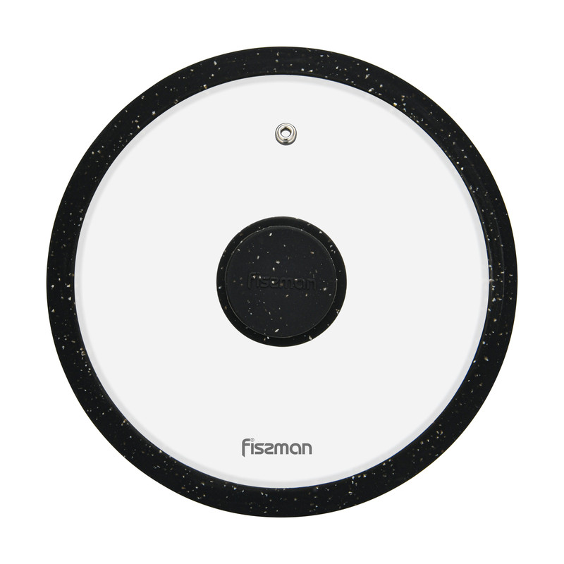 Fissman Lid Arcades 20cm With Black Marble Silicone Rim (Glass)