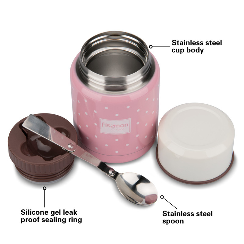 Fissman Double Wall Vacuum Food Jar 450ml (Stainless Steel)