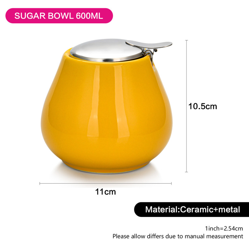 Fissman Sugar Bowl 600ml Yellow (Ceramic)