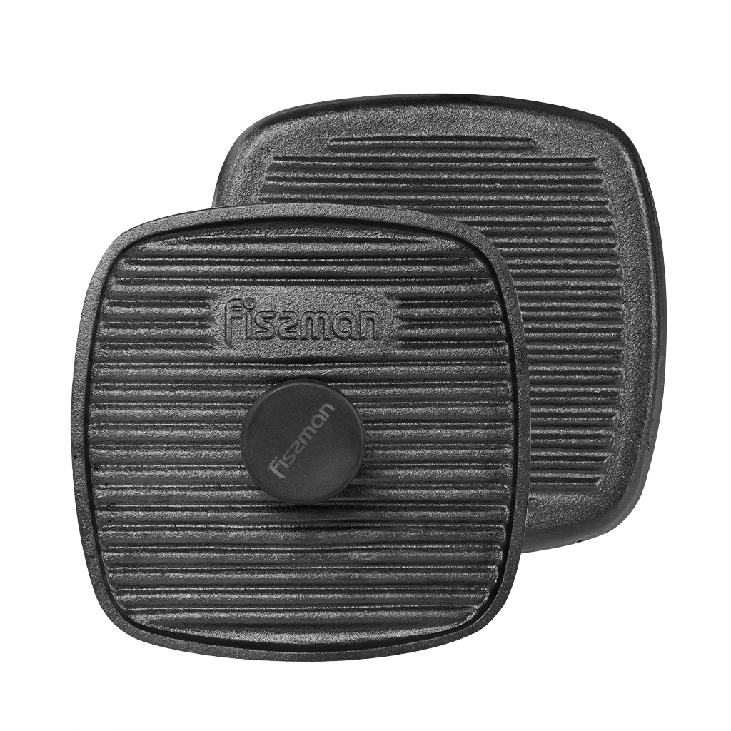 Fissman Square Grill Press 21x21cm With Bakelite Knob (Cast Iron)
