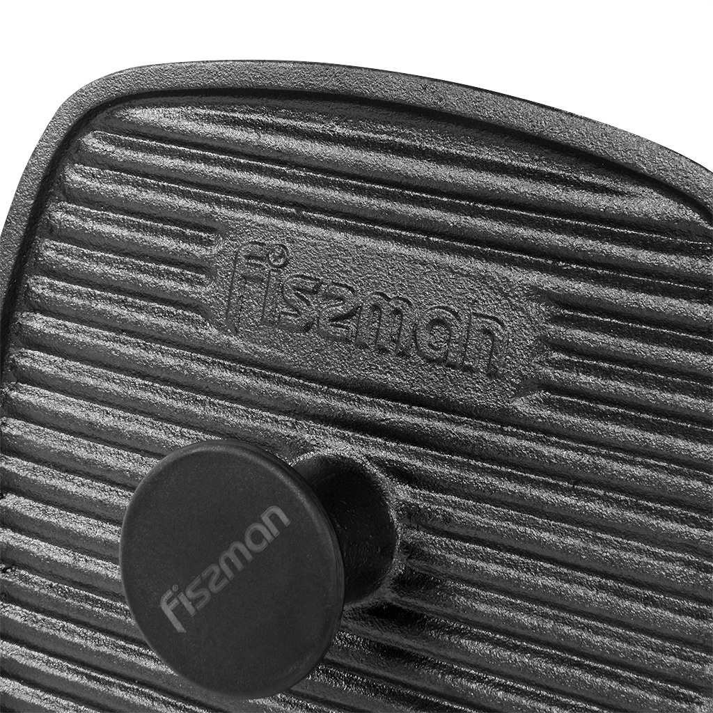 Fissman Square Grill Press 21x21cm With Bakelite Knob (Cast Iron)