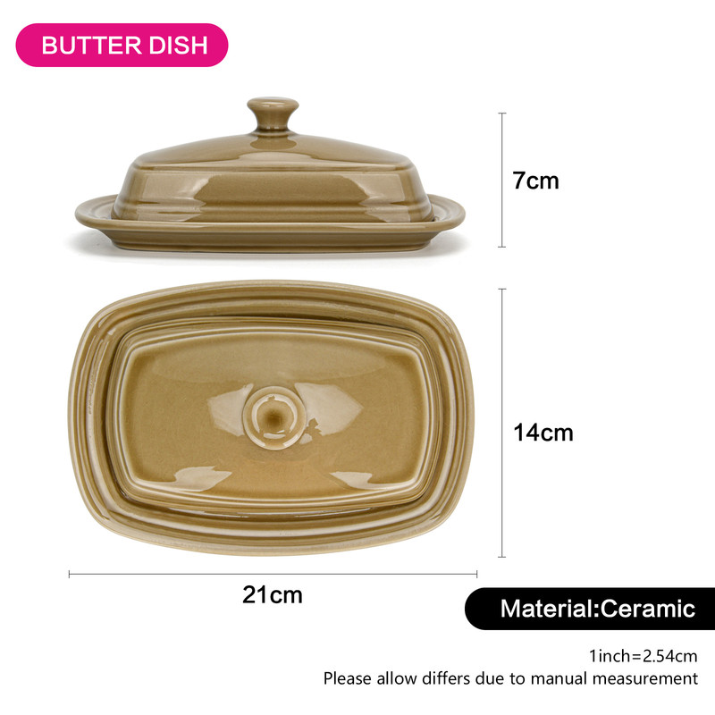 Fissman Butter Dish 20x14x7cm Beige Crackle (Ceramic)
