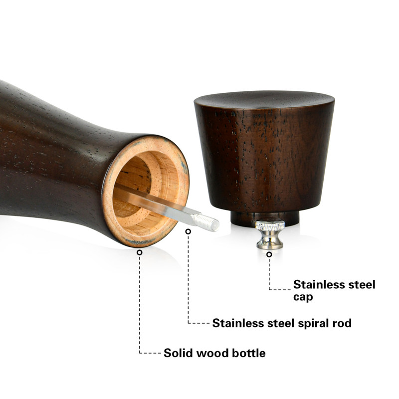 Fissman Pepper Mill 21x6cm (Rubber Wood Body With Stainless Steel Grinder)