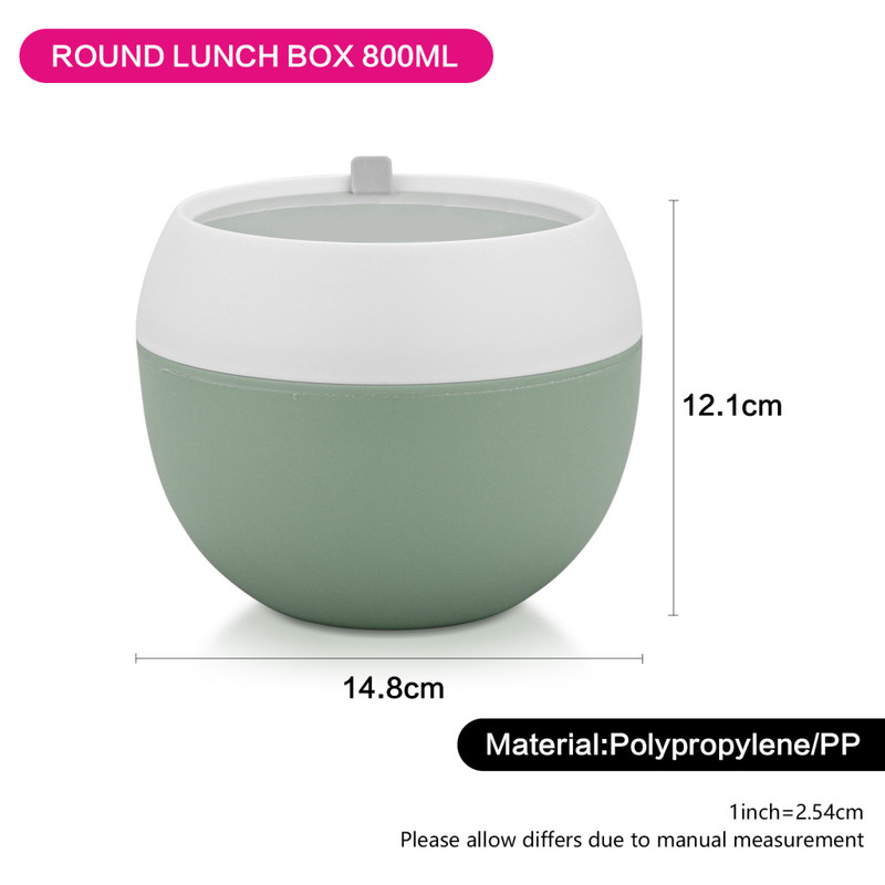Fissman Round Lunch Box 14.8x14.8x12.1cm/800ml Green (Plastic)
