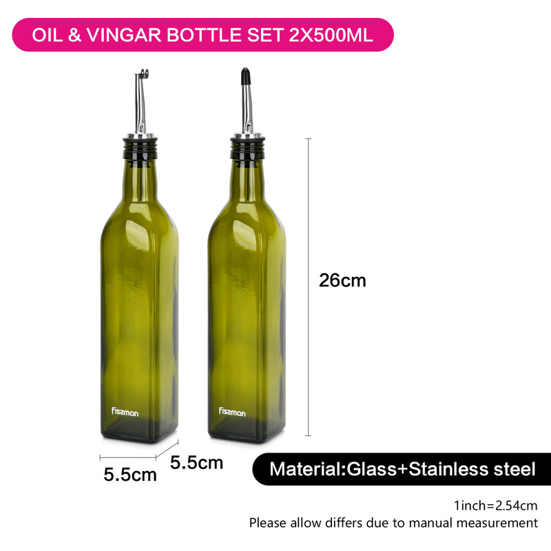 Fissman Oil&Vinegar Bottle Set 2x500ml (Glass)