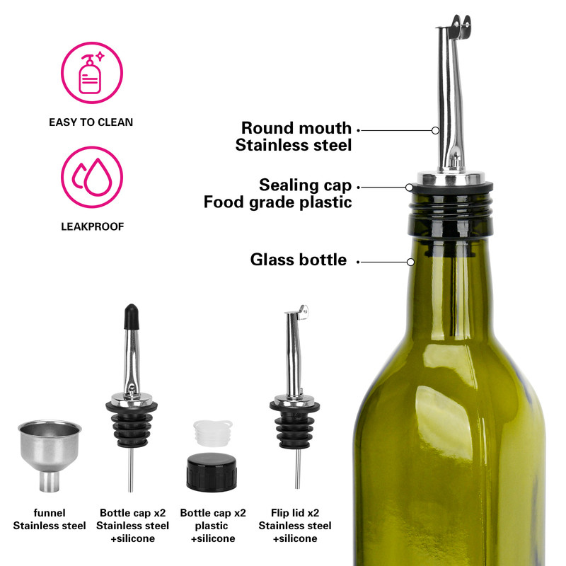 Fissman Oil&Vinegar Bottle Set 2x500ml (Glass)