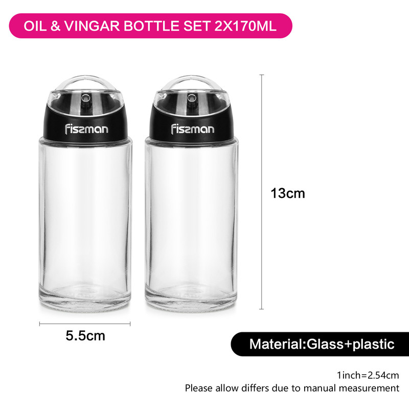 Fissman Oil&Vinegar Bottle Set 2x170ml (Glass)