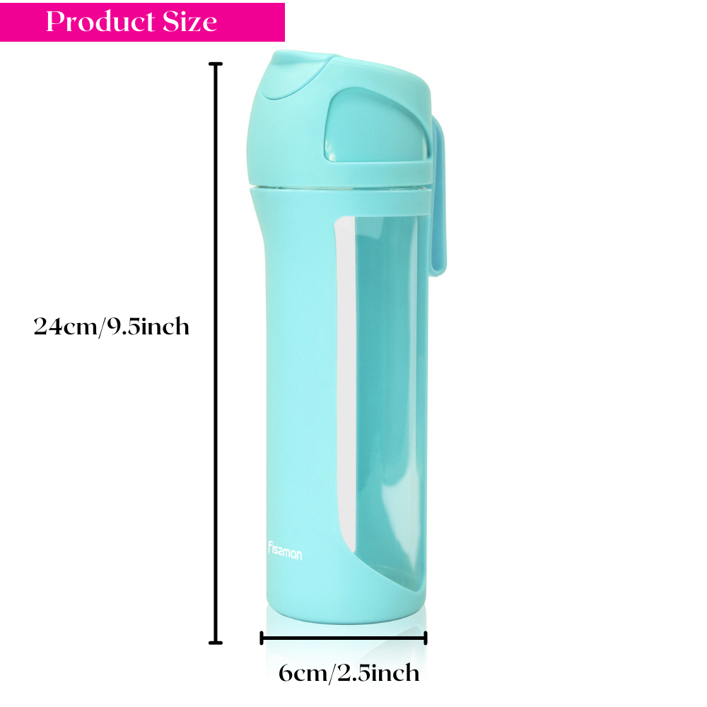 Fissman Water Bottle With Leakproof Mint Green 550ml