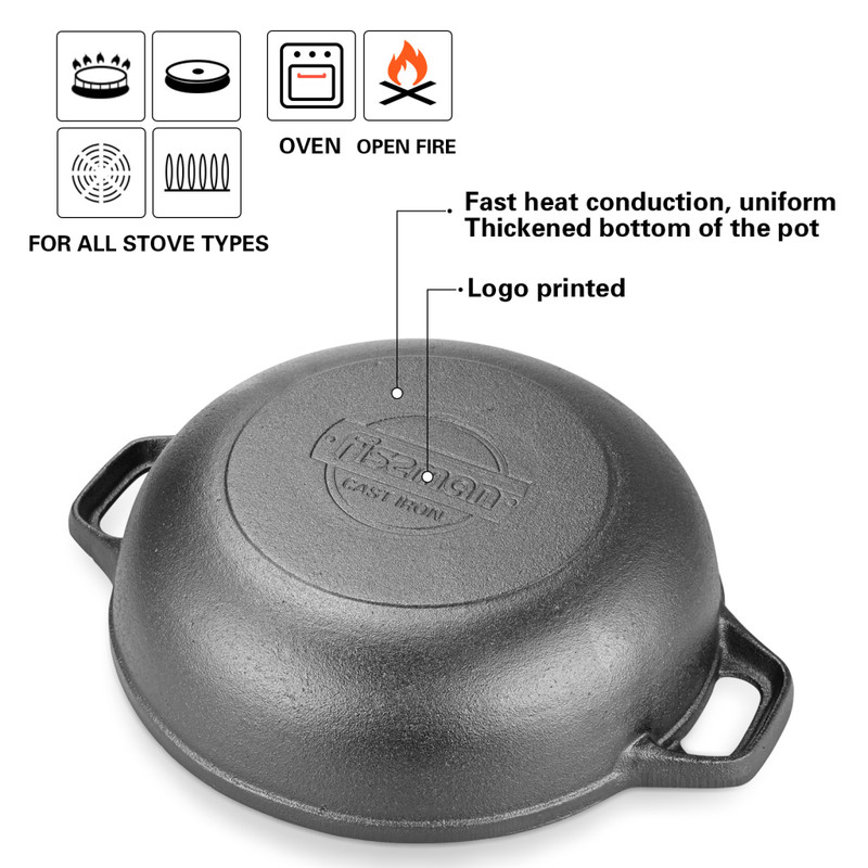 Fissman Shallow Casserole 27.3x8.8cm/3.4LTR (Cast Iron)