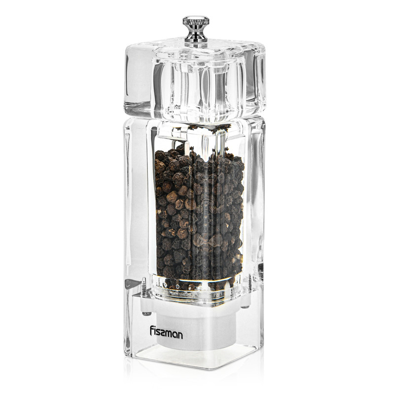 Fissman Square Salt & Pepper Mill 135x4cm (Acrylic Body With Ceramic Grinder)