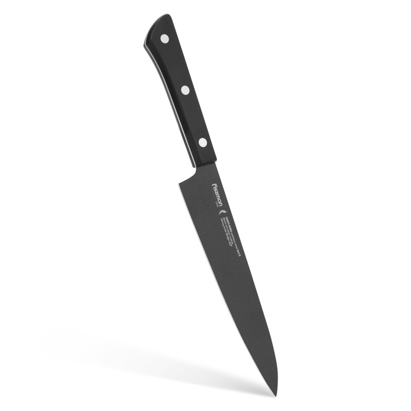 Fissman 6.2" Slicing Knife Tanto Kuro With Black Non-Stick Coating (3cr13 Steel)