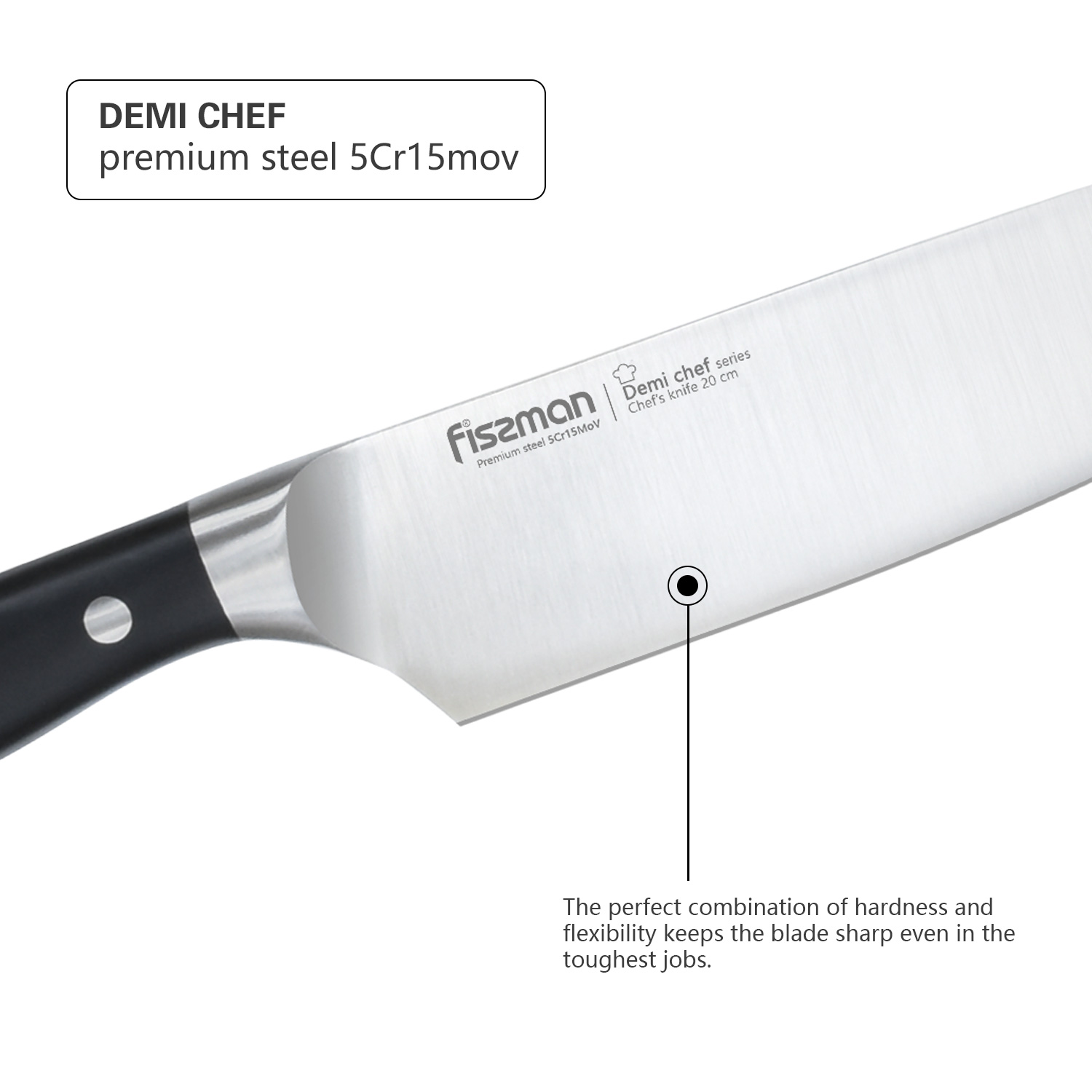 Fissman 8" Chef's Knife Demi Chef (5cr15mov Blade)