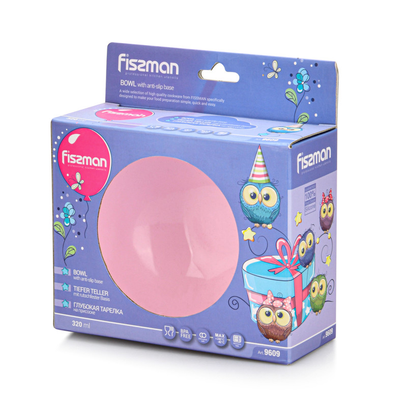 Fissman Silicone Bowl For Kids Pink 320ml