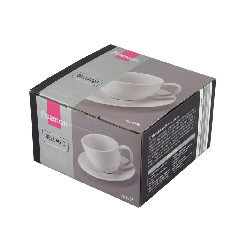 Fissman Mug And Saucer Bellagio 280ml (Porcelain)