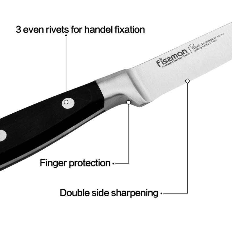 Fissman 4inch Utility Knife Chef De Cuisine (5cr15mov Blade)