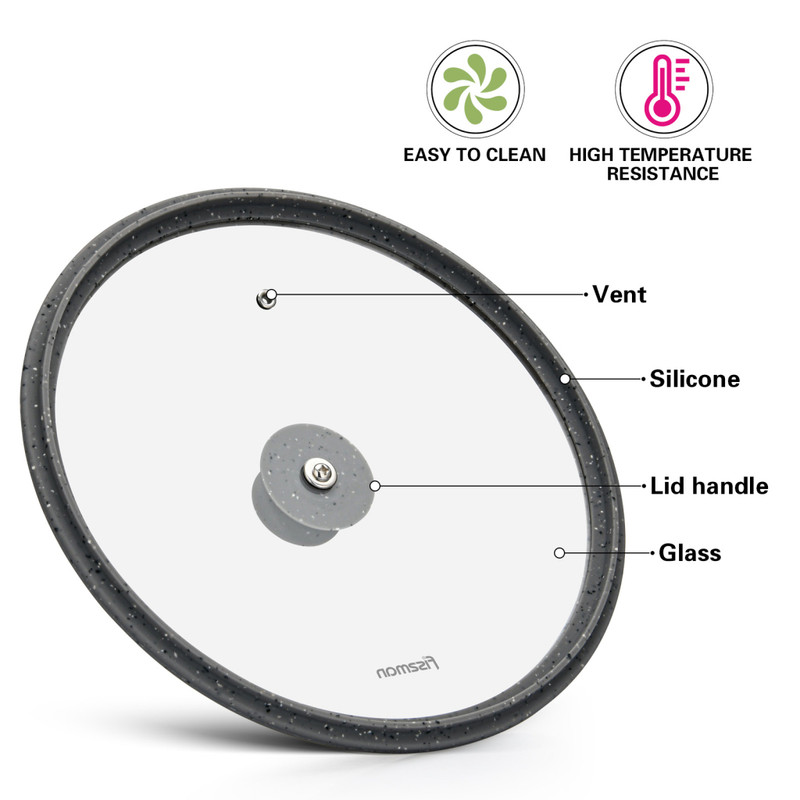 Fissman Lid Arcades 28cm With Marbling Silicone Rim (Glass)