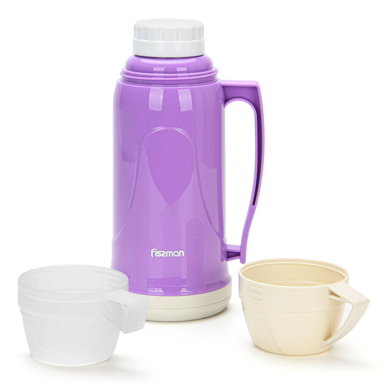 Fissman Vacuum Flask 1000ml Violet (Plastic Case With Glass Liner)