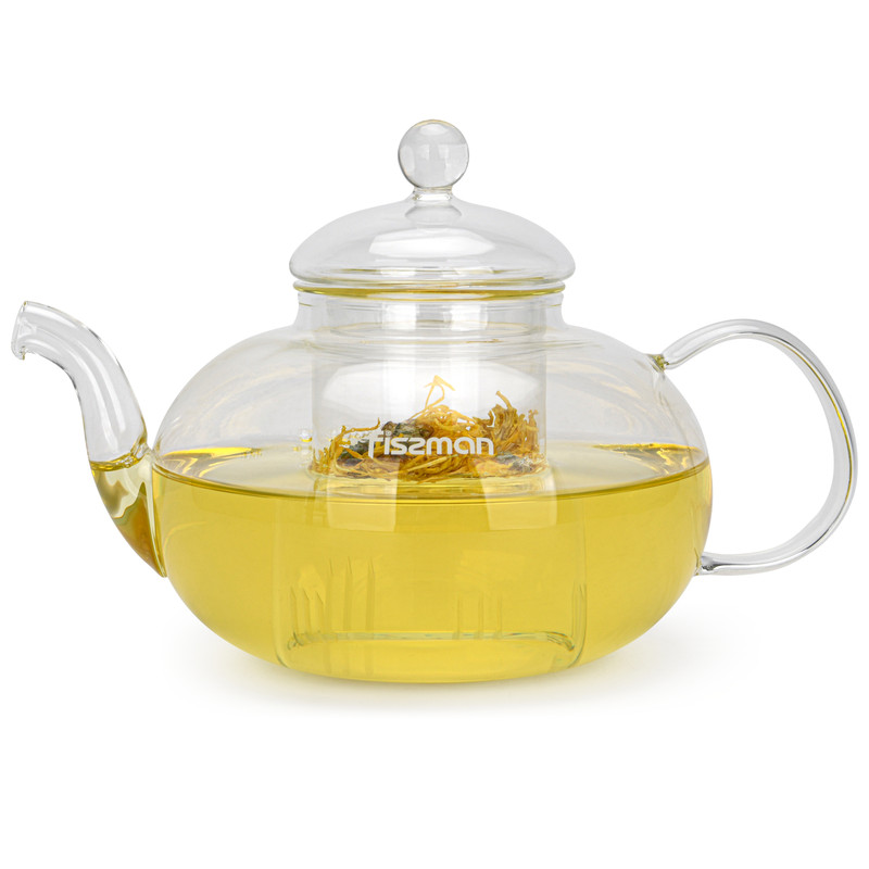 Fissman Tea Pot 1200ml With Glass Filter (Borosilicate Glass)