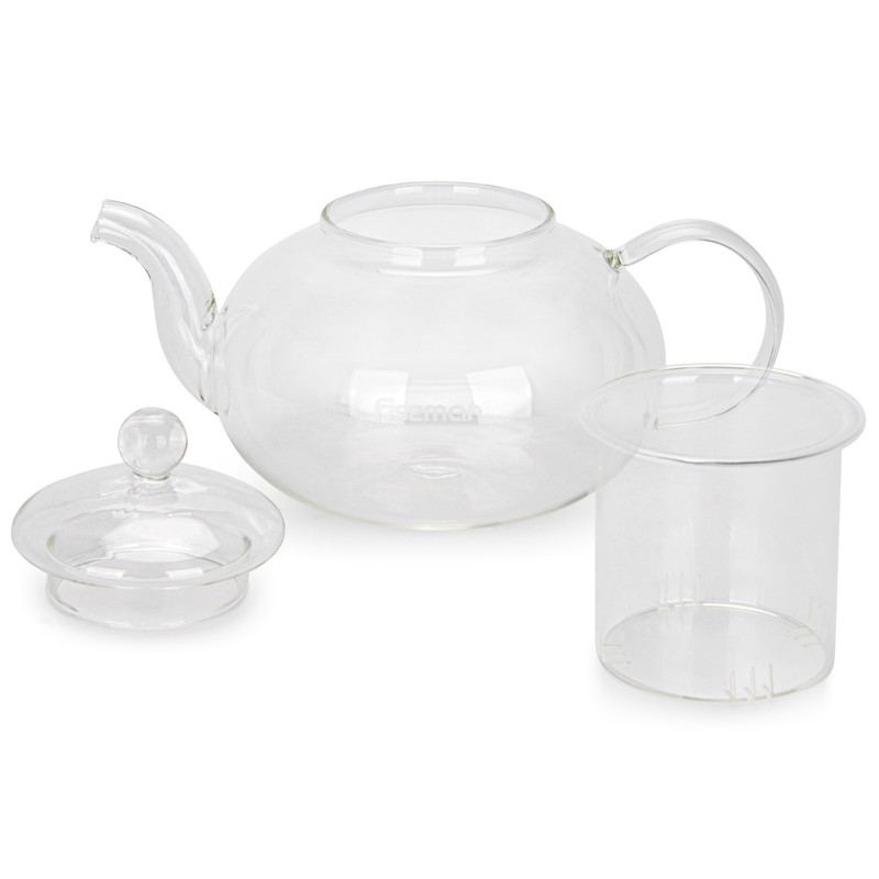 Fissman Tea Pot 1200ml With Glass Filter (Borosilicate Glass)