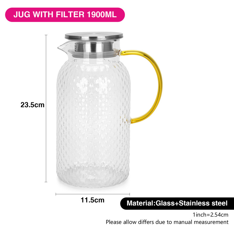 Fissman Jug 1900ml With Filter (Borosilicate Glass)