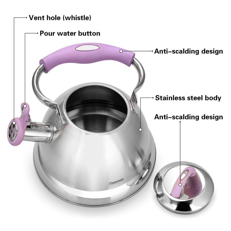 Fissman Whistling Tea Kettle 2.2LTR Bonnie (Stainless Steel)