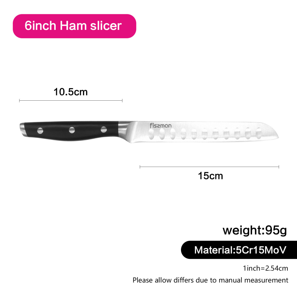Fissman 6" Ham Slicing Knife Demi Chef (5cr15mov Blade)