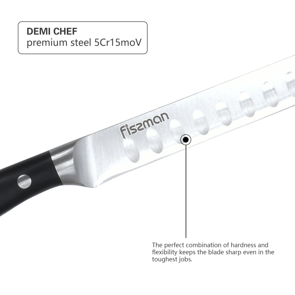 Fissman 6" Ham Slicing Knife Demi Chef (5cr15mov Blade)