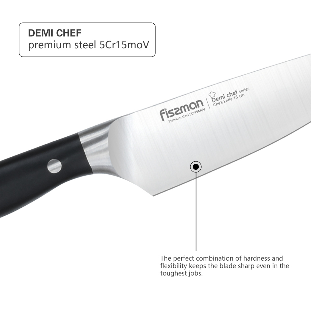 Fissman 6" Chef's Knife Demi Chef (5cr15mov Blade)