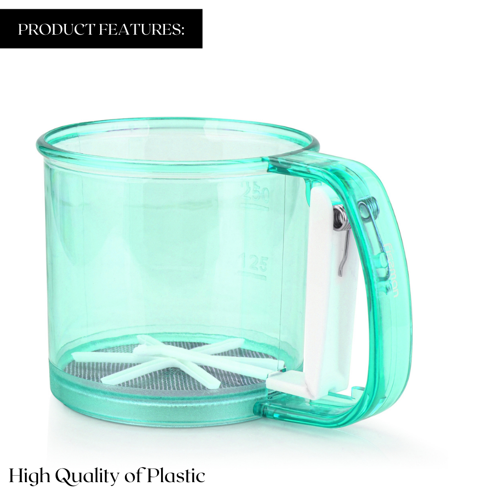 Fissman Flour Mug Sifter With Stainless Steel Spring Mint Green 10x16cm