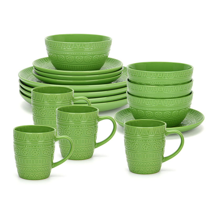 Fissman Set 16 Pcs Motif Green (Ceramic)