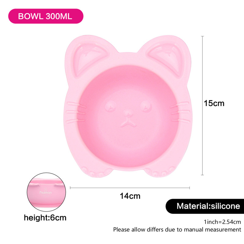 Fissman Kitty Design Bowl With Suction Pink 300ml