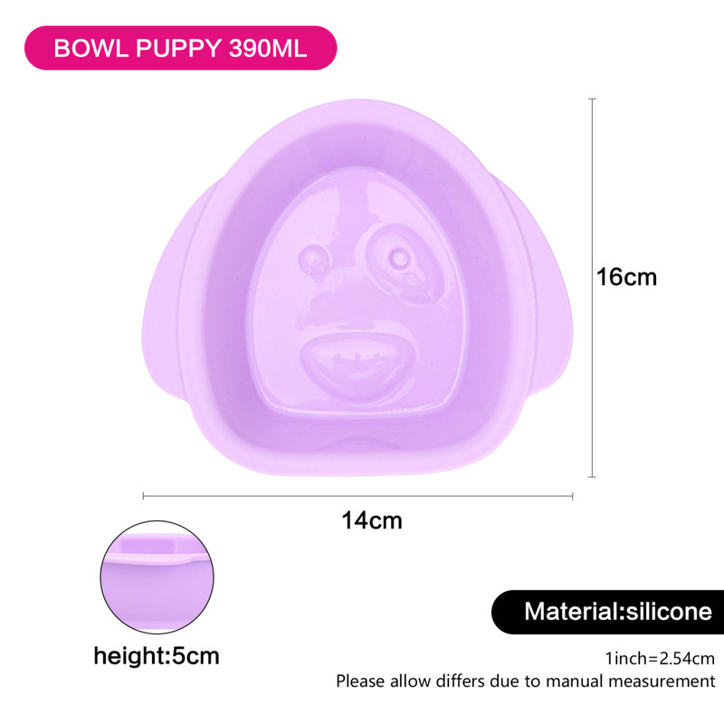 Fissman Silicone Bowl For Kids Puppy Design Purple 390ml