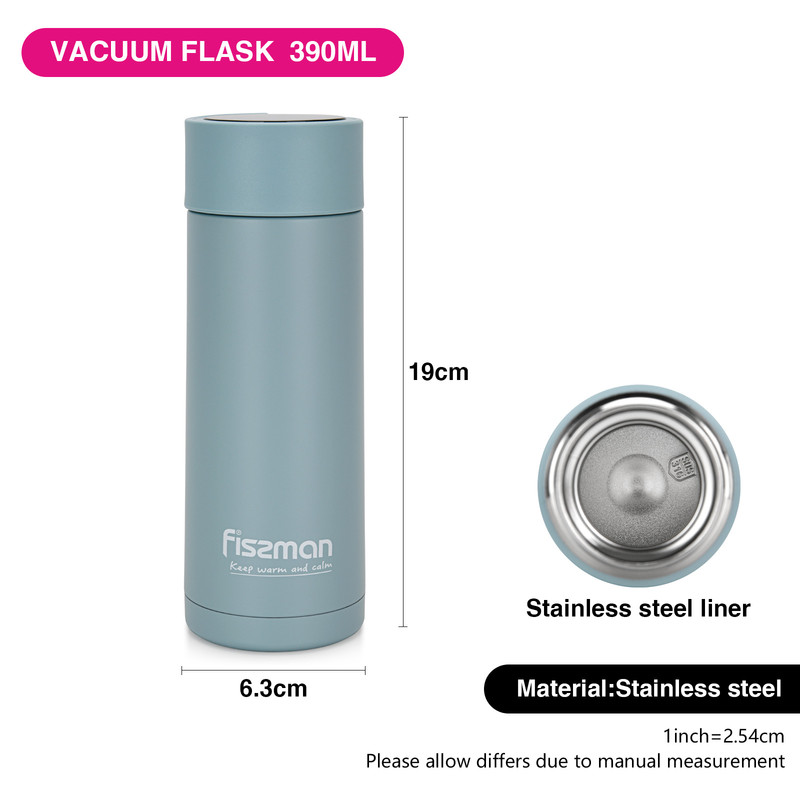 Fissman Double Wall Vacuum Flask 390ml Green (Stainless Steel)