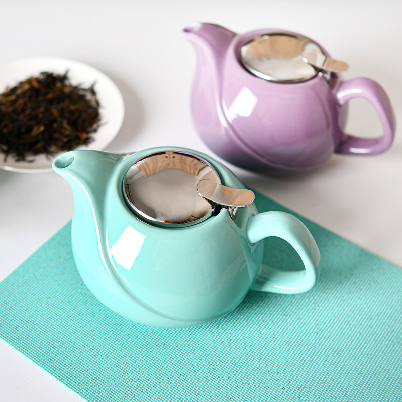 Fissman Teapot 750ml With A Metal Strainer Aquamarine (Ceramic)
