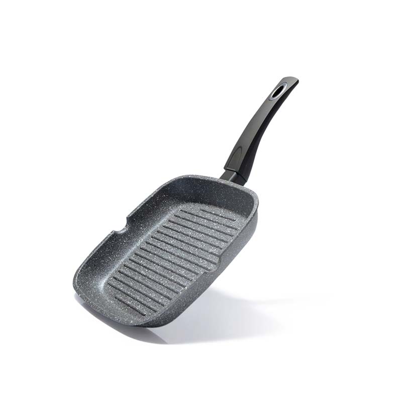 Fissman Square Grill Pan Grey Stone 24x4cm (Aluminum With Non-Stick Coating)